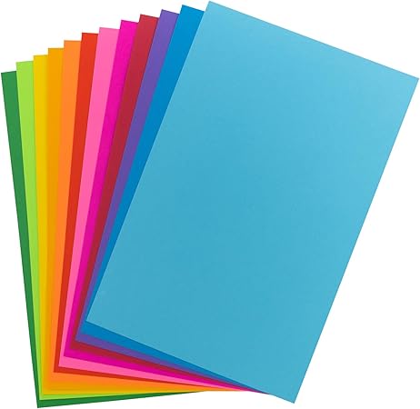 Hygloss Assorted Bright Colored Paper - 24 lb, 89 gsm, Acid-Free, Fade-Resistant, 11x17-Inch Ledger Size Color Copy Paper, 96 Sheets, 12 Colors