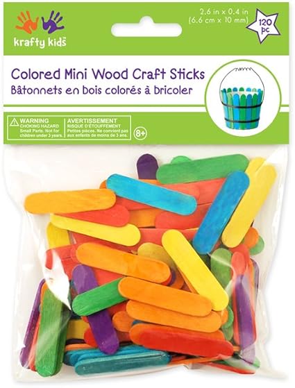 Multicraft Imports Mini Craft Sticks-Colored 2.6