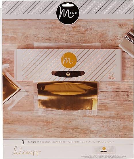 Heidi Swapp, Minc Transfer Folders, 3 Pack, Gold, Card Making Kit, Compatible with Minc Foiling and Laminator Machine, Scrapbooking, Journaling, Crafting, and More