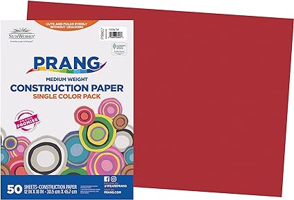 Prang (Formerly SunWorks) Construction Paper, Holiday Red, 12