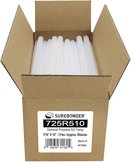 Surebonder 725R510 10-Inch All Temperature Glue Sticks, 90 Pieces