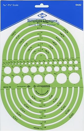 ALVIN Circle Radius Master Template TD1202, Template for Artists, Architects, Design and Drafting, 3/64th