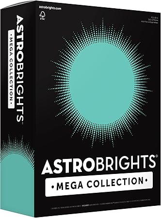 Astrobrights Mega Collection, Colored Cardstock, Punchy Pastel Blue Bliss, 320 Sheets, 65 lb./176 gsm, 8.5