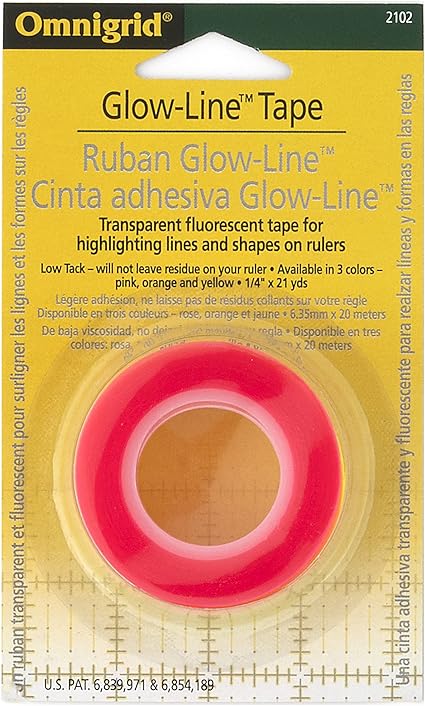 Omnigrid Glow Line Tape, Pink/Orange/Yellow, 3 Pack