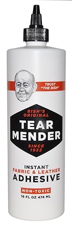 Tear Mender Instant Fabric And Leather Adhesive, 16 Oz Bottle, Tg-16