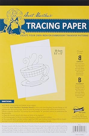 Aunt Martha's 8.5-Inch by 12-Inch Tracing Paper, 50-Sheet