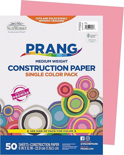 Prang (Formerly SunWorks) Construction Paper, Pink, 9