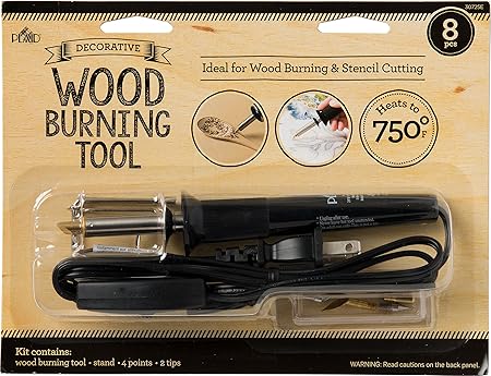 Plaid wood burning and stencil cutting tool,