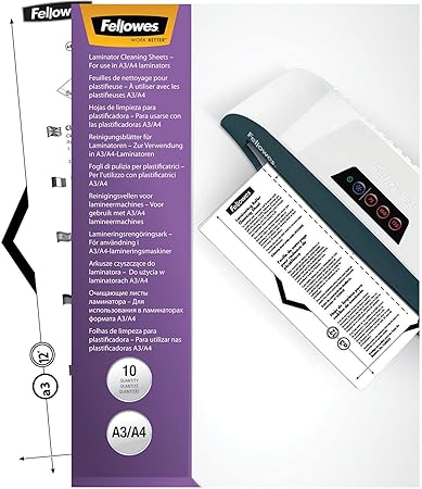 Fellowes Laminator Cleaning Sheets, 10 Pack, 8.5 x 11 in