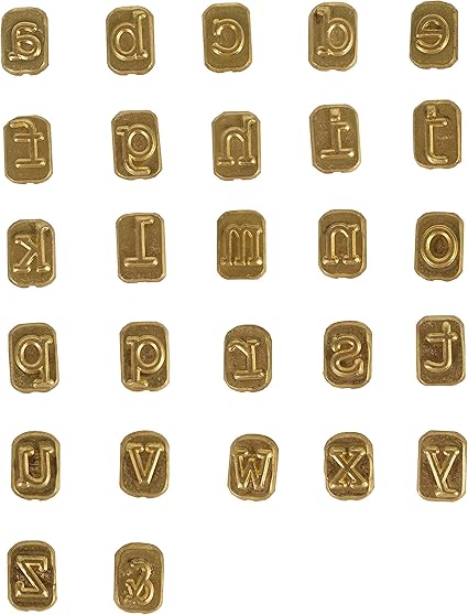 Walnut Hollow HotStamps Mini Lowercase Alphabet Set for Branding and Personalization of Wood, Leather, and Other Surfaces