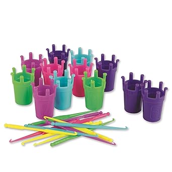 Pepperell Braiding EZ Looper Weaving Tool Sets. Kids & Adults Can Easily Make Basic to Advanced Stretch Band Jewelry, Set Includes 12 Tools, 12 Hooks and Instructions. Plastic.