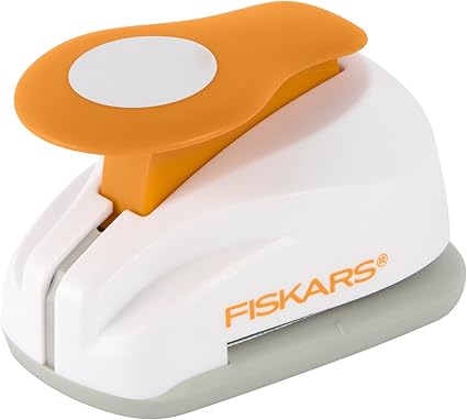 Fiskars Medium Lever Punch, Circle, Plastic, White/Orange