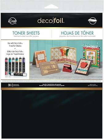 iCraft 3377 Deco Foil Toner Sheets, 8.5 Inches x 11 Inches, Black