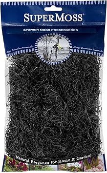 SuperMoss Preserved Spanish Moss, Black 2 Ounce