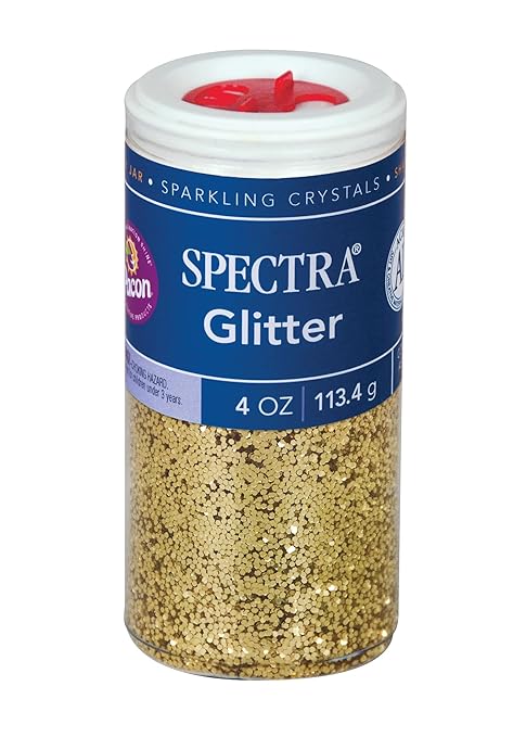 Spectra Arts & Crafts Glitter, Gold, 4 oz, 1 Jar