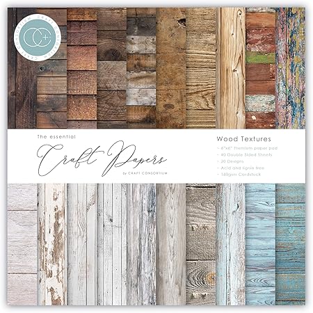 CRAFT CONSORTIUM LTD Wood Textures, 20 Designs Craft Consortium Double-Sided Paper Pad 6