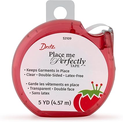 Dritz Place Me Perfectly, 5 Yards, Clear Garment Tape, 5-Yards