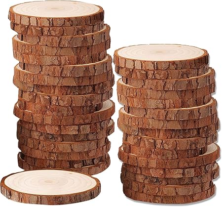 Natural Wood Slices 30 pcs 3.5.