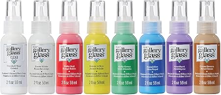 Plaid Gallery Glass Window Color Beginner Set (2-Ounce), (8-Pack)