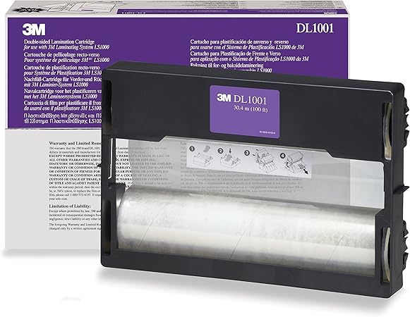 3M Dual Laminate Refill, 12 Inches x 100 Feet Roll, Heat-Free Laminating (DL1001)