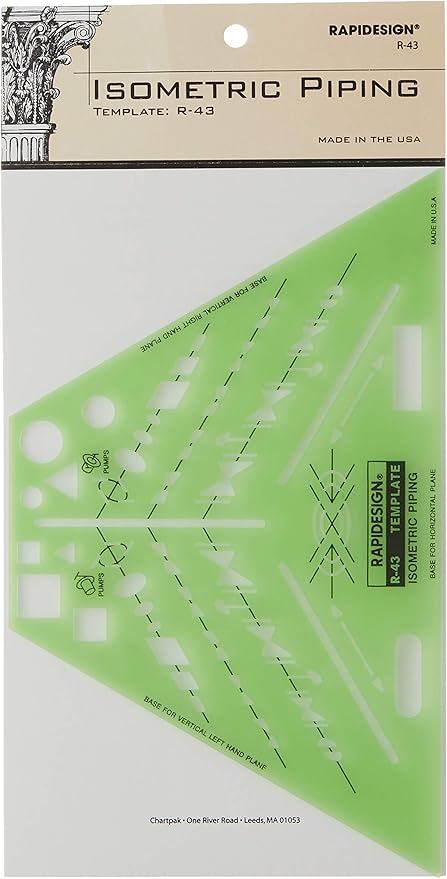 Rapidesign Isometric Piping Template, 1 Each (R43)