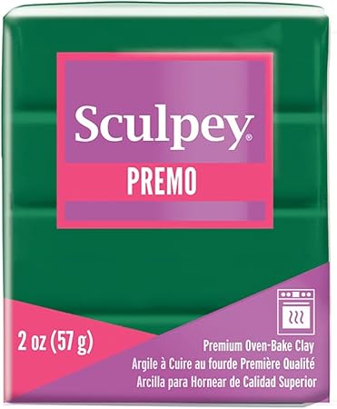 Sculpey Premo Polymer Oven-Bake Clay, Forest Green, Non Toxic, 2 oz. bar