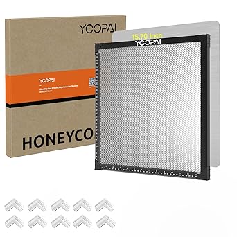 YOOPAI Honeycomb Laser Bed 400x400mm Laser Engraving Working Table with Aluminum Panel for Laser Cutter Engraver Accessories, Desktop Protection, Fast Heat & Smoke-Dissipation 15.7