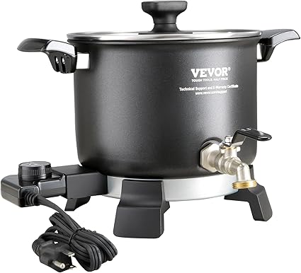 VEVOR 5 Liter Wax Melter for Candle Making, Large Electric Wax Melting Pot Easy Pour Spout, 4-Level Temperature Control, Easy Clean for Candle Soap Cream Beauty Bulk Production Business or Home