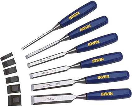 IRWIN Marples Chisel Set for Woodworking, 6-Piece (M444SB6N), Blue