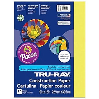 Tru-Ray Heavyweight Construction Paper, Lively Lemon, 9