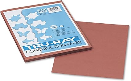 Pacon 103025 Tru-Ray Construction Paper, 76 lbs., 9 x 12, Warm Brown, 50 Sheets/Pack