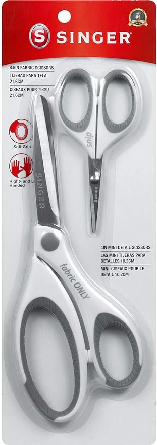 SINGER 07175 Sewing and Detail Scissors Set with Comfort Grip