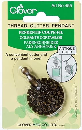 Clover Thread Cutter Pendant Antique Gold, 1