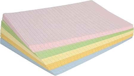 School Smart Ruled Exhibit Paper, 8-1/2 x 11 Inches, Assorted Colors, 500 Sheets - 085454