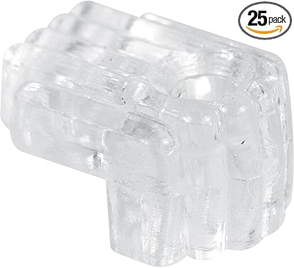 Prime-Line MP9003-25 Mirror Clips, 1/4 In. Offset, Clear, Includes Installation Fasteners (25 Pack)