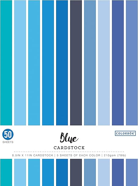 Colorbok 8.5in Smooth Cardstock Blues, Multi-Colored