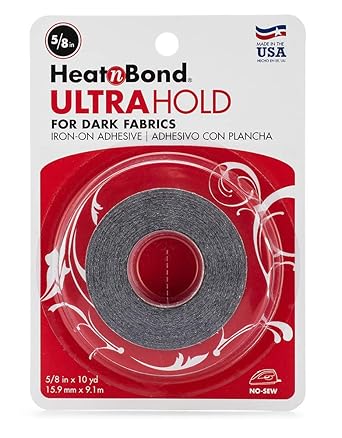 HeatnBond UltraHold Iron-On Adhesive, 5/8 Inch x 10 Yards, Black