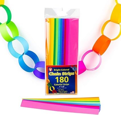 Hygloss Products Bright Paper Chain Strips for Kids Arts and Crafts, Decorations, Classroom Activities Colors-720 Pieces (1