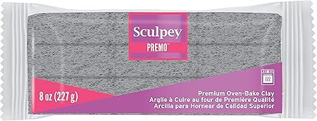 Sculpey Premo Polymer Oven-Bake Clay, Gray Granite,Non Toxic,8 oz bar