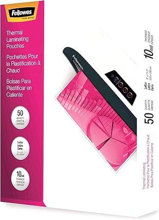 Fellowes 52042, Glossy Pouches - Letter, 10 mil, 50 pack