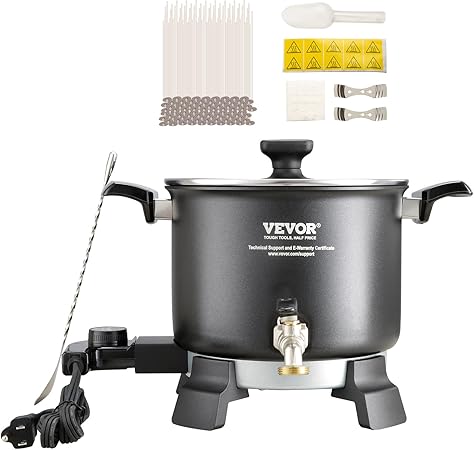 VEVOR Wax Melter for Candle Making, 5 Liter Large Electric Wax Melting Pot Easy Pour Spout, 4-Level Temperature Control, Easy Clean for Candle Soap Cream Beauty Bulk Production Business or Home