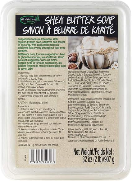 Life of the Party Shea Butter Suspension Soap Base, 2 lb, 52038