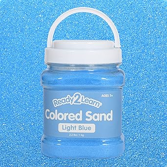 READY 2 LEARN Colored Sand - Light Blue - 2.2 lbs - Play Sand for Kids - Perfect for Wedding Unity Ceremonies, Crafts, Sensory Bins and Vase Filler