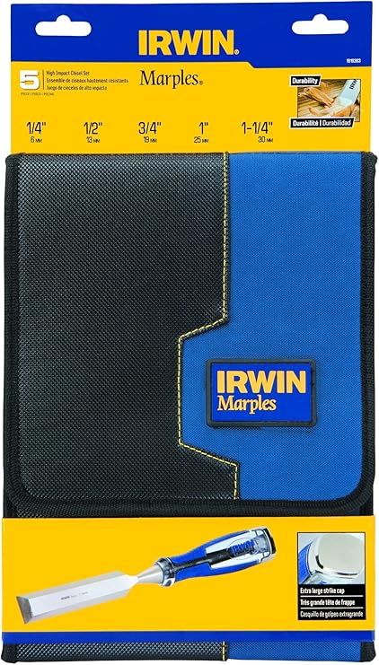 IRWIN Marples Chisel Set with Wallet, High-Impact, 5-Piece (1819363)