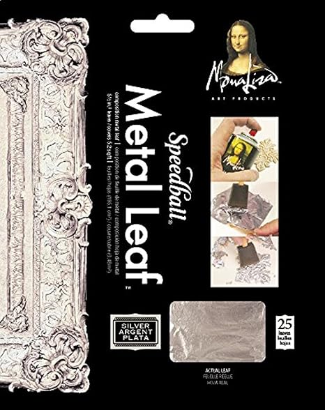 Speedball Mona Lisa Composition Metal Leaf, Silver, 25 sheets