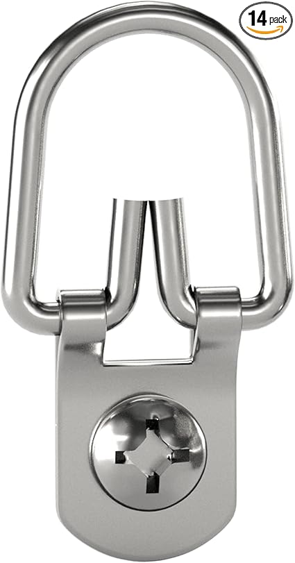 OOK 535916 ReadyScrew D-Ring Mirror and Picture Hangers, Steel, Zinc Plated, 25lbs (14 Set)