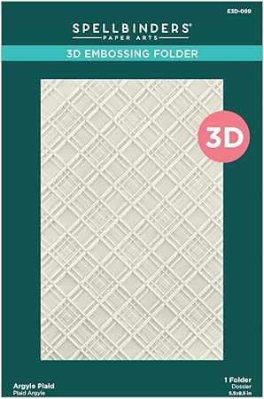 Spellbinders Argyle Plaid Embossing Folder, Clear