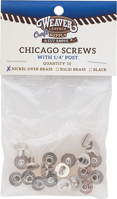 Weaver Leather Chicago Screws, Nickel Brass