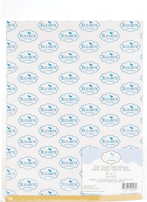 Elizabeth Craft Designs Clear Double-Sided Adhesive, 8.5 by 11-Inch, 5-Pack