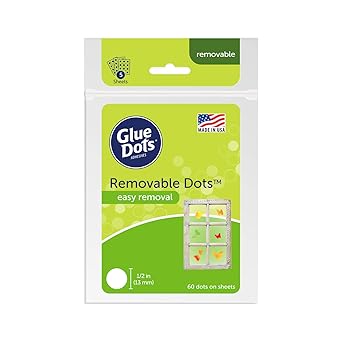 Glue Dots, Removable Dots, Double-Sided, 1/2